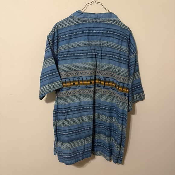 Woolrich Blue and Yellow Fishing Patterned Casual Shirt - Picture 2 of 9